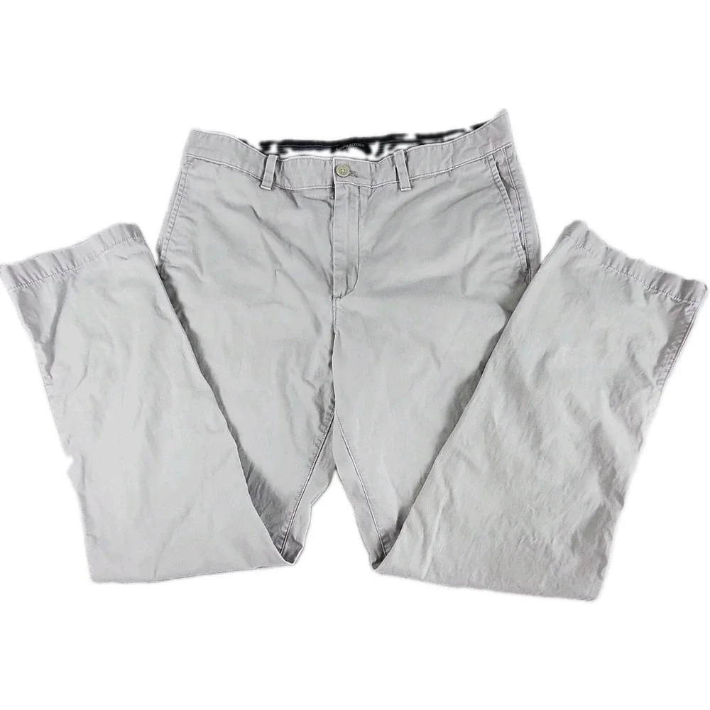 Banana Republic Aiden Chino Pants Mens 36x32.5 Dove Gray 100% Cotton Minimalist